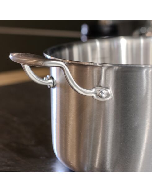 Triple kookpot met grijs inductiedeksel - 34x26,5x12 cm