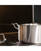Triple kookpot met grijs inductiedeksel - 34x26,5x12 cm