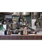 Triple kookpot met grijs inductiedeksel - 34x26,5x12 cm