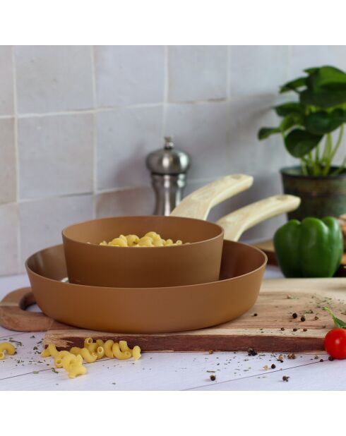 Colorama Haselnuss-Induktionsbratpfanne - 43x24,5x5 cm