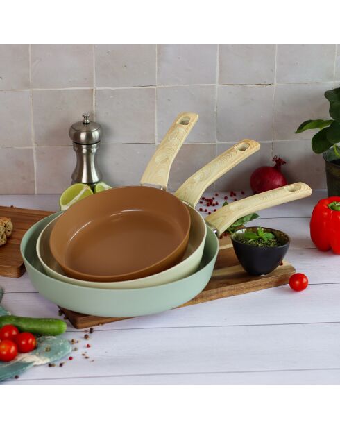 Poêle Colorama induction crème - 47x28.3x5.8 cm