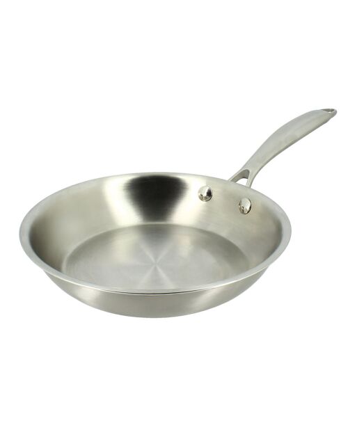 Graue, dreifach induktive Bratpfanne, 21,5 x 39,5 x 4 cm