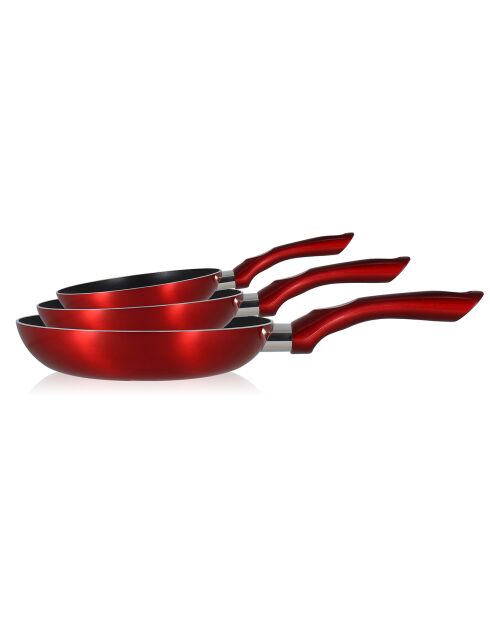 3 Poêles Cerise induction rouges