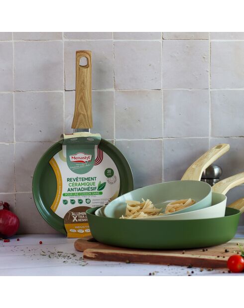 3 Poêles Colorama induction celadon