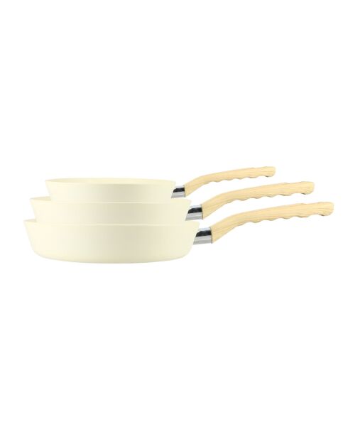 3 Poêles Colorama induction crème