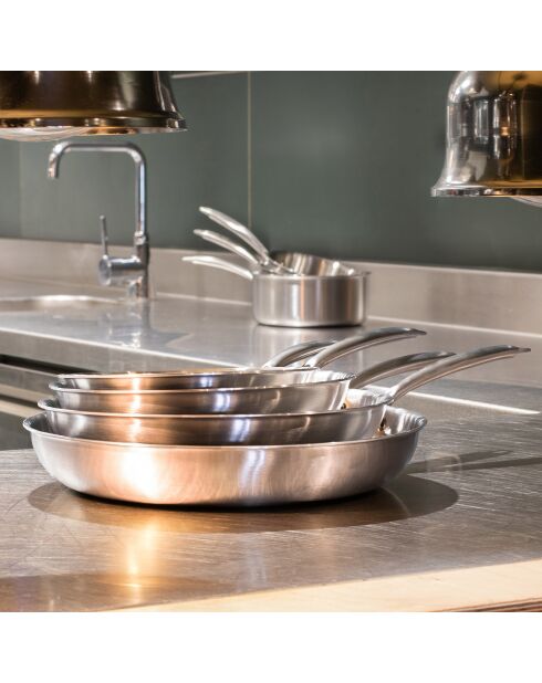 Poêle triply induction grise - 32x56x5.5 cm