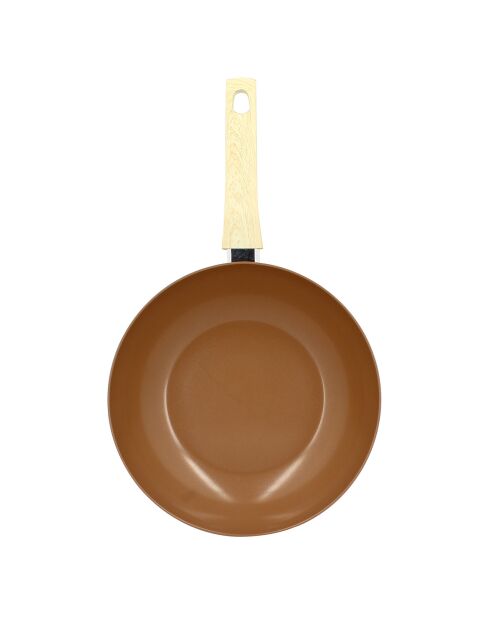 Wok Colorama induction noisette - 47.5x28x8 cm