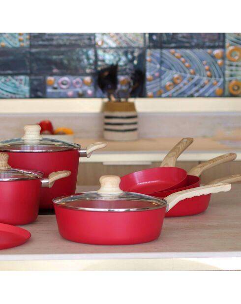 Sauteuse avec couvercle Colorama induction magenta - 43.5x25x9 cm