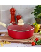 Sauteuse avec couvercle Colorama induction magenta - 43.5x25x9 cm
