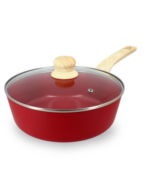 Sauteuse avec couvercle Colorama induction magenta - 43.5x25x9 cm