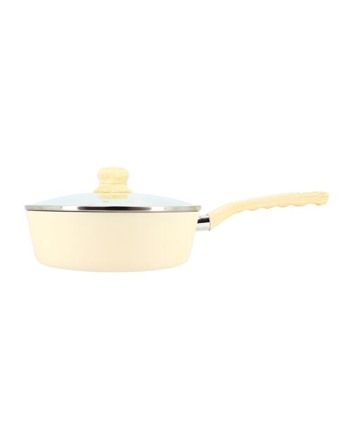 Sauteuse avec couvercle Colorama induction crème - 43.5x25x9 cm