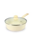 Sauteuse avec couvercle Colorama induction crème - 43.5x25x9 cm