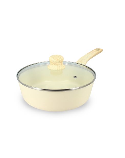 Sauteuse avec couvercle Colorama induction crème - 43.5x25x9 cm