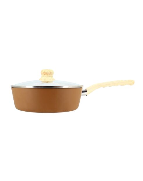 Sauteuse avec couvercle Colorama induction noisette - 43.5x25x9 cm