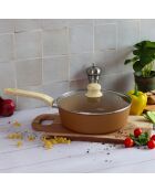 Sauteuse avec couvercle Colorama induction noisette - 43.5x25x9 cm