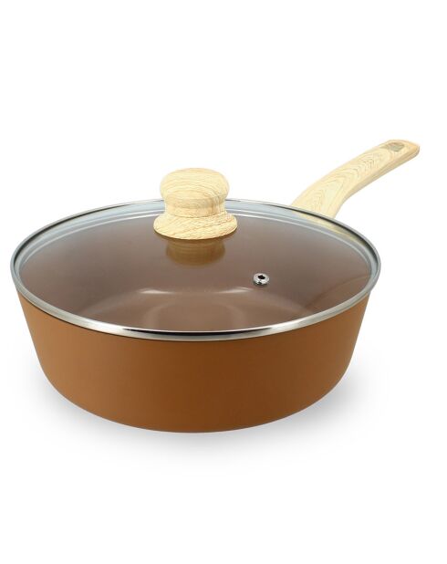 Sauteuse avec couvercle Colorama induction noisette - 43.5x25x9 cm