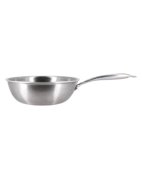 Wok de triple inducción gris - 46x24x9 cm