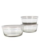 3 Bols en verre avec couvercle transparents -