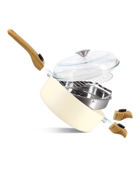 Set culinaire multi-usage Colorama induction crème - D.28 cm