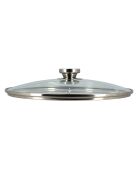 Pentola con coperchio in vetro grigio - 39x32x29,5 cm