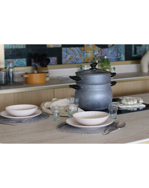 Cocina para cuscús con tapa de inducción gris - 30,5 x 30,5 x 28 cm