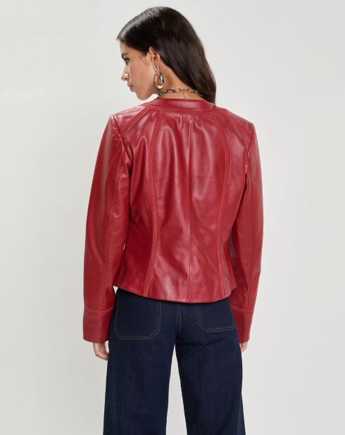 Blouson en Cuir d'Agneau Inaya brique