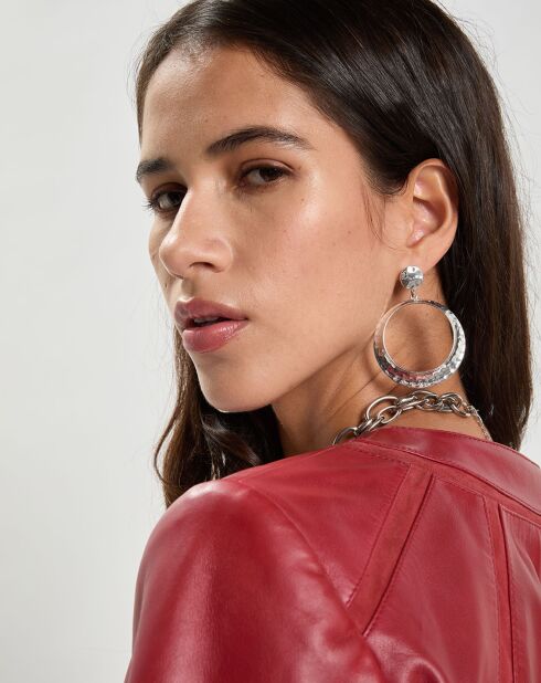 Blouson en Cuir d'Agneau Inaya brique