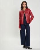 Blouson en Cuir d'Agneau Inaya brique