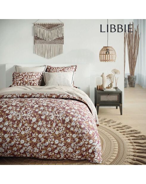 Parure housse de couette Libbie marron