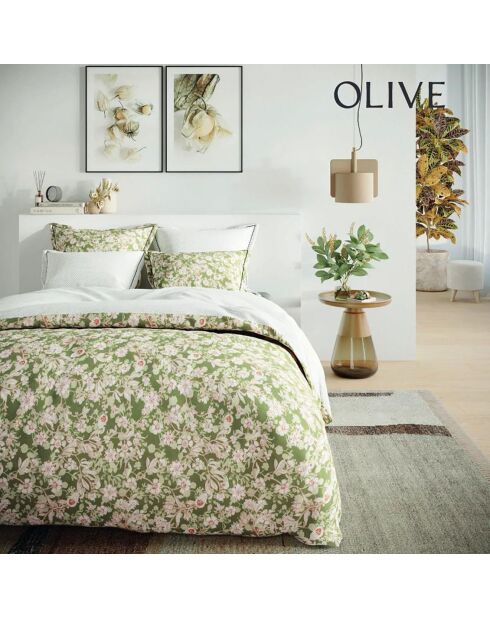 Parure housse de couette Olive verte