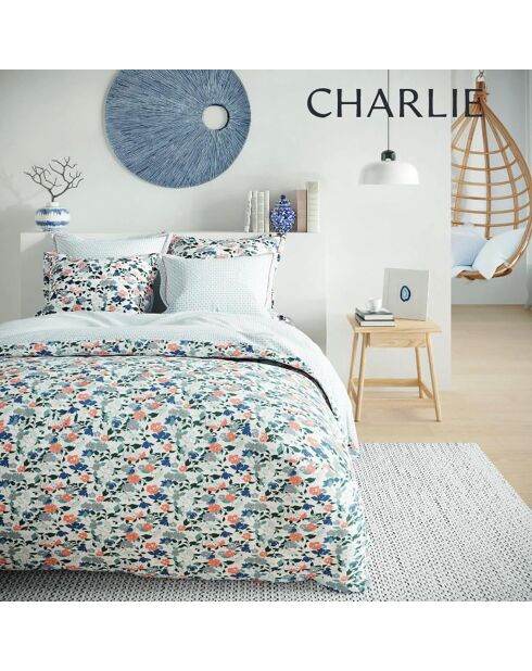 Parure housse de couette Charlie blanc/bleu