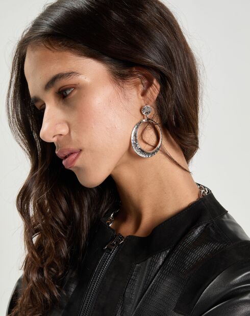 Veste en Cuir d'Agneau Fausta noire