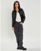 Fausta schwarze Lammlederjacke