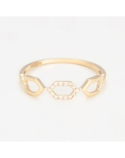 Anello Sia in oro giallo 0,04 ct con diamanti