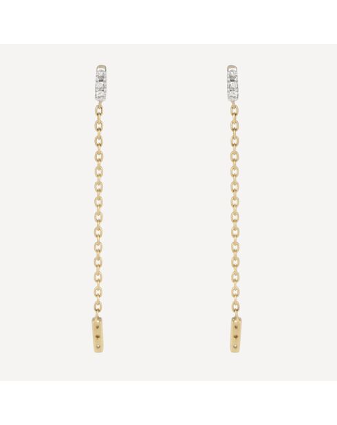 Orecchini Patience in oro giallo 0,05 ct con diamanti