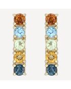 Myla Mix Stones oorbellen 0,41 kt geelgoud