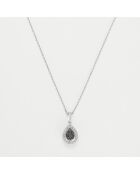 Ciondolo Milia con diamante da 0,09 ct e diamanti neri in oro bianco da 0,11 ct