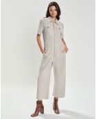 Combinaison en Velours de Cuir Claudiana Vel gris clair