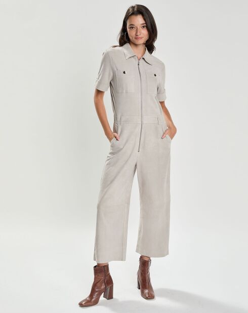 Combinaison en Velours de Cuir Claudiana Vel gris clair