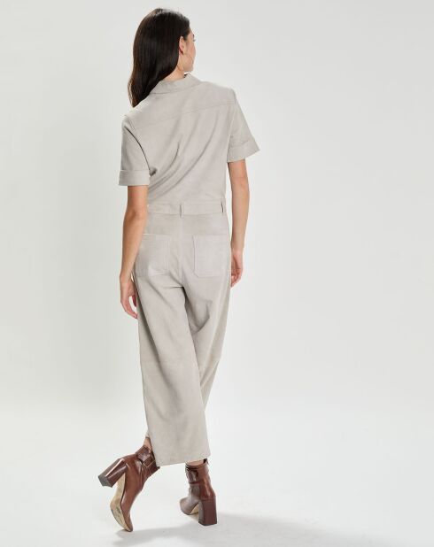 Combinaison en Velours de Cuir Claudiana Vel gris clair