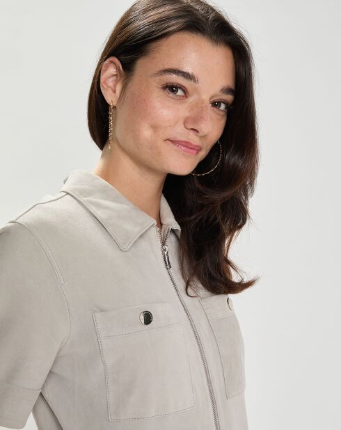 Combinaison en Velours de Cuir Claudiana Vel gris clair