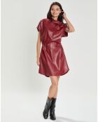 Robe en Cuir d'Agneau Odessa carmin