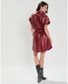 Robe en Cuir d'Agneau Odessa carmin