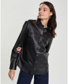 Chemise en Cuir d'Agneau Noeli noire