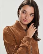 Blouson en Velours de Cuir Bendita Vel camel