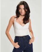 Top en Cuir d'Agneau Elfi blanc