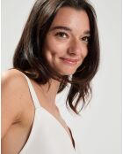 Top en Cuir d'Agneau Elfi blanc