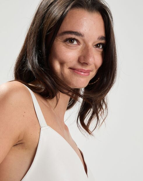Top en Cuir d'Agneau Elfi blanc