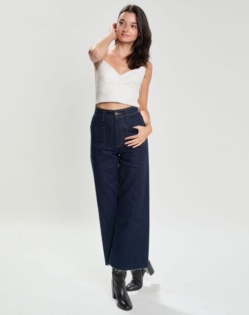 Top en Cuir d'Agneau Elfi blanc