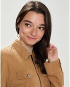 Blouson en Velours de Cuir Aziana Vel camel